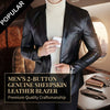 Men's 2-Button Black Genuine Sheepskin Leather Coat Blazer – Premium Formal Jacket ussr sports