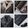 Men's Genuine Sheepskin Leather Long Coat with Fur Lining – Warm RAF Shearling Winter Jacket ussr sports