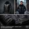 Men's B3 Aviator Bomber Jacket – Genuine Black Leather Shearling Fur Lined Belted Flight Jacket ussr sports