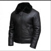 Men’s B3 Aviator Jacket Genuine Black Sheepskin Leather Shearling Fur Pilot Winter Coat ussr sports
