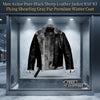 Men’s RAF B3 Aviator Jacket Genuine Black Sheepskin Leather Grey Shearling Fur Winter Coat ussr sports