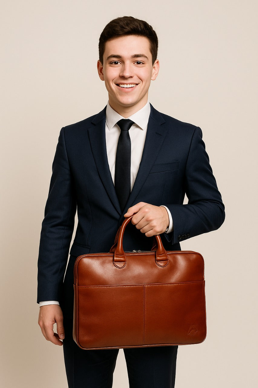 USSR Premium Quality Genuine Leather Bag Handbag Office Essentials Laptop Tote Travel Work UK