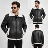 Kids Geniune Lambskin Black Leather Jacket Bomber B3 RAF Shearling
