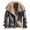 Women's Aviator RAF Double Fur Collar Heavy Jacket Biker Winter Fashion Shearling N9 Leather Jacket