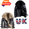 Women's Aviator RAF Double Fur Collar Heavy Jacket Biker Winter Fashion Shearling N9 Leather Jacket