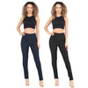 2 PACKS LADIES WOMENS BOOTLEG RIBBED TROUSERS STRETCH PULL ON PANTS 8-26 UK