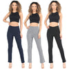 2 PACKS LADIES WOMENS BOOTLEG RIBBED TROUSERS STRETCH PULL ON PANTS 8-26 UK