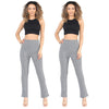 2 PACKS LADIES WOMENS BOOTLEG RIBBED TROUSERS STRETCH PULL ON PANTS 8-26 UK