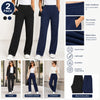 2 PACK WOMENS RIBBED STRAIGHT LEG TROUSERS LADIES STRETCH FINELY PANTS BOTTOMS ussr sports