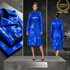 Women’s Blue PVC Trench Coat, Glossy Vinyl Long Coat, Gothic Emo Wet Look Raincoat, Belted Alternative Fashion Jacket ussr sports