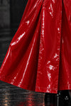 Women’s Red PVC Trench Coat, Glossy Vinyl Long Coat, Gothic Emo Wet Look Raincoat, Belted Alternative Fashion Jacket ussr sports