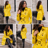 Women’s Yellow PVC Trench Coat, Glossy Vinyl Long Coat, Gothic Emo Wet Look Raincoat, Faux Leather Alternative Jacket ussr sports