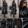 Women’s Black PVC Trench Coat, Glossy Vinyl Long Coat, Gothic Emo Wet Look Raincoat, Faux Leather Alternative Jacket ussr sports