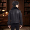 Kids Aviator B3 Shearling Leather Jacket, Real Lambskin RAF Pilot Flying Coat, Warm Winter Jacket ussr sports