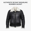 Kids Genuine Lambskin B3 Bomber Leather Jacket, Black RAF Shearling Aviator Coat ussr sports