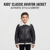 Kids Genuine Lambskin B3 Bomber Leather Jacket, Black RAF Shearling Aviator Coat ussr sports