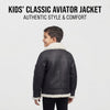 Kids Genuine Lambskin B3 Bomber Leather Jacket, Black RAF Shearling Aviator Coat ussr sports