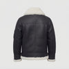 Kids Genuine Lambskin B3 Bomber Leather Jacket, Black RAF Shearling Aviator Coat ussr sports