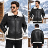 Men’s Black Genuine Lambskin Leather Aviator Jacket – B3 RAF Bomber Shearling Winter Coat ussr sports