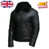 Men's Sheepskin Shearling Black Leather Jacket Aviator Flying B3 Pilot FUR Winter Warm Premium Coat