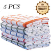 5 PCS Terry 100% Cotton Tea Towels Set Kitchen Cleaning Dish Cloths Drying Packs UK